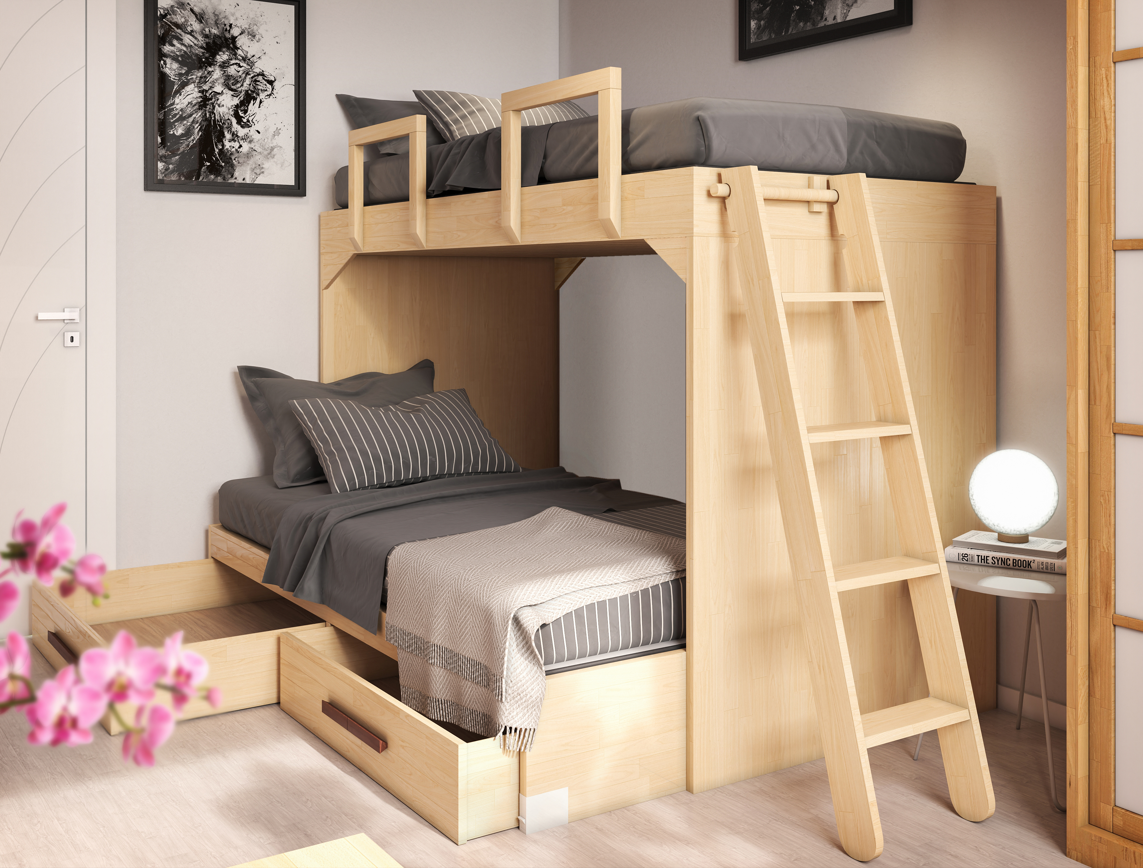 SpazioBed Etagenbett von Cinius aus Massivholz